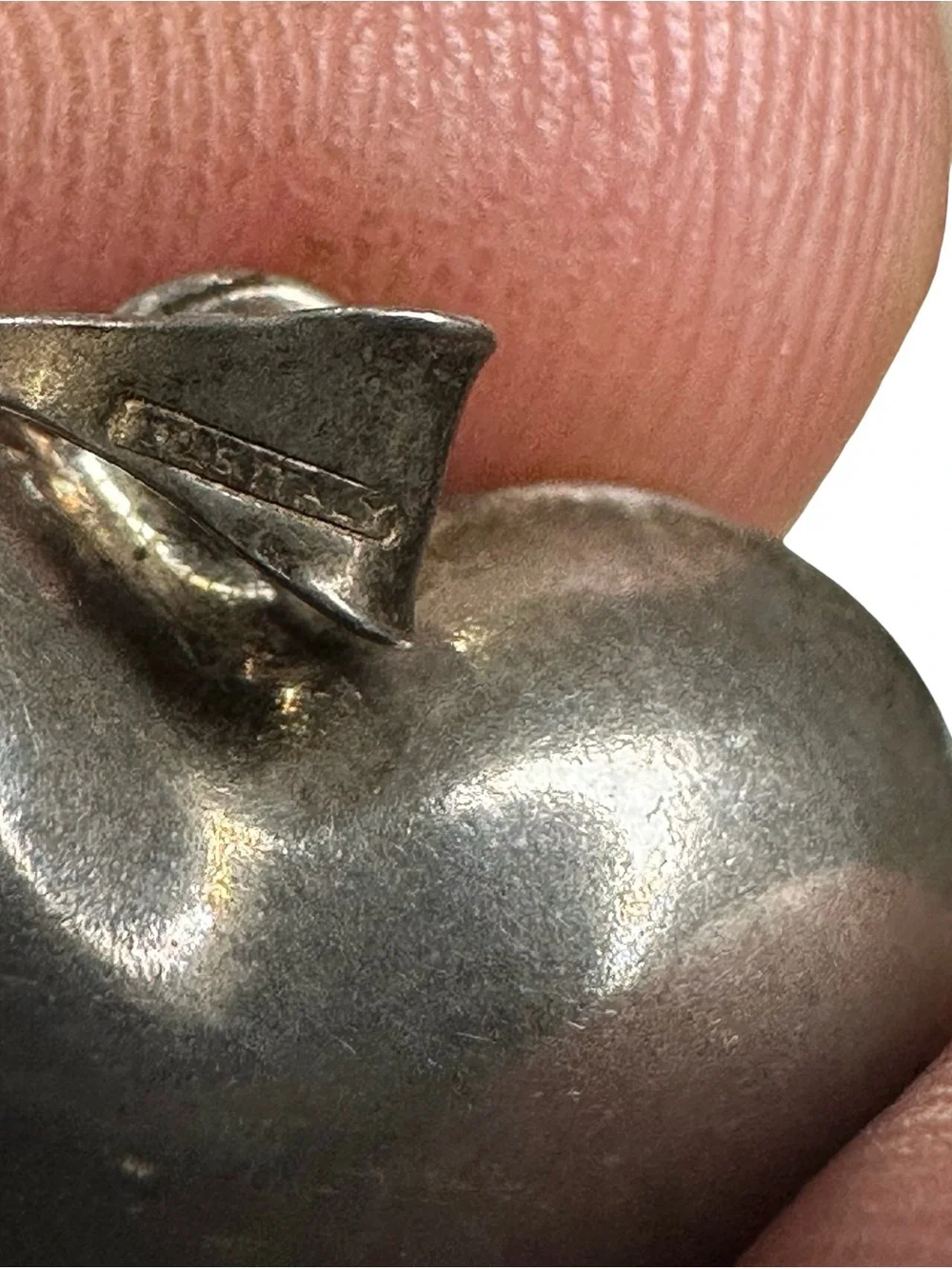 Vtg 925 Italy Sterling Silver Puffy Heart Pendant Large Hollow Charm 4 Necklace